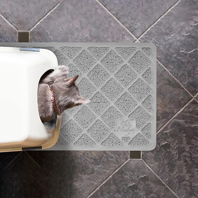 Niubya Premium Cat Litter Mat, Litter Box Mat with Non-Slip and Waterproof Backing, Litter Trapping Mat Soft on Kitty Paws and Easy to Clean, Cat Mat Traps Litter from Box