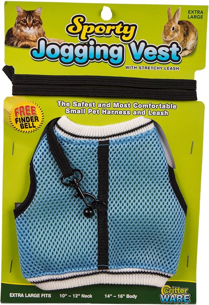 Ware Manufacturing Nylon Walk-N-Vest Pet Harness and Leash for Small Pets, Extra Large - Colors May Vary