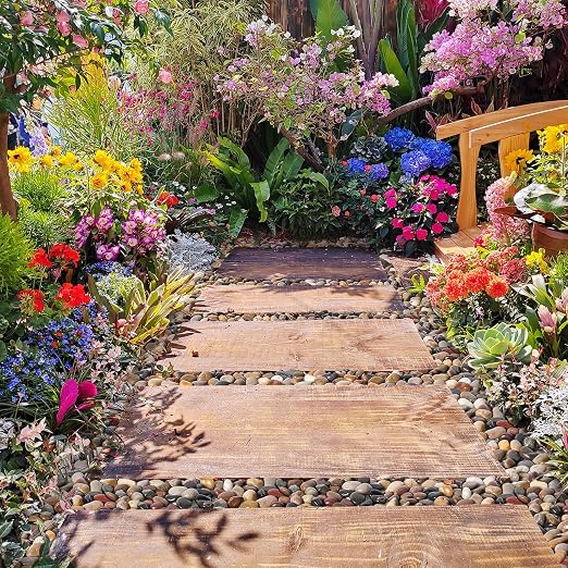 GreatBuddy 30-lb Mixed Color River Rocks, 1-1 3/4 Inches Large Decorative Pebbles for Garden Landscaping Outdoor, Polished Plant Stones for Indoor Potted Plants, Aquarium Substrate and Vases
