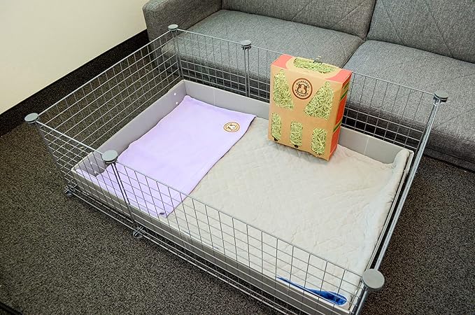 GuineaDad Original Reusable Cage Liner – Purple Fleece Bedding with Burrowing Pocket – Extra Absorbent Core & Waterproof Bottom – Fits C&C 2x4 Guinea Pig Cages – Small Animal Supplies