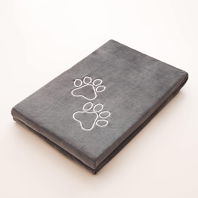 Unconditional Love | Premium Pet Drying Towel | Ultra Absorbent and Soft Microfiber Towel for Dogs and Cats (Grey) XL