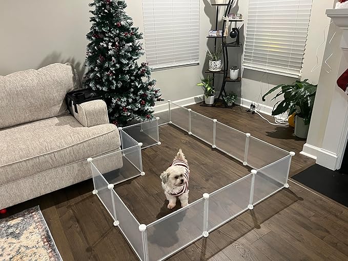Indoor Puppy Playpen | Durable, Waterproof Pet Play Pen for Kittens, Rabbits, Guinea Pigs - DIY Easy Assembly, Safe & Secure, 16.5 X 12 Inch, 14 Panels