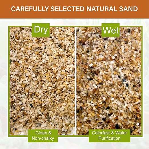 NUPICK 1-2mm Coarse Sand for Plants, 3lb Horticultural Sand for Succulents | Desert Silica Sand for Cactus, Decorative Gravel for Landscaping, Gold Horticultural Grit for Aquariums, Bonsai, Vases Filler