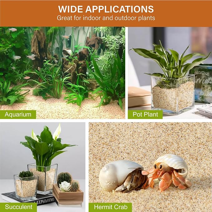 NUPICK 1mm Horticultural Sand for Plants, 10lb Coarse Sand for Landscaping | Desert Silica Horticultural Grit for Succulents & Cactus, Decorative Gravel for Aquariums, Gold Grit for Bonsai, Vase