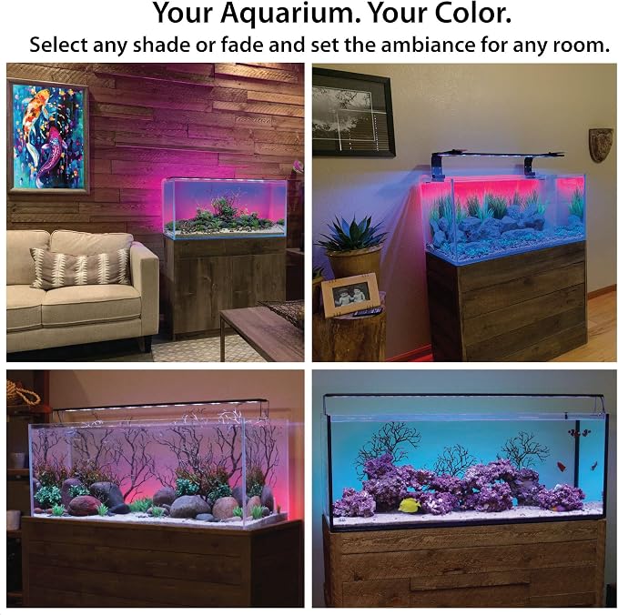 CURRENT USA 48" Serene Aquarium LED Background Light Kit | Fish Tank Lighting Backdrop Decoration Black 3D 40, 55, 75, 90 Gallon Tank (3153)