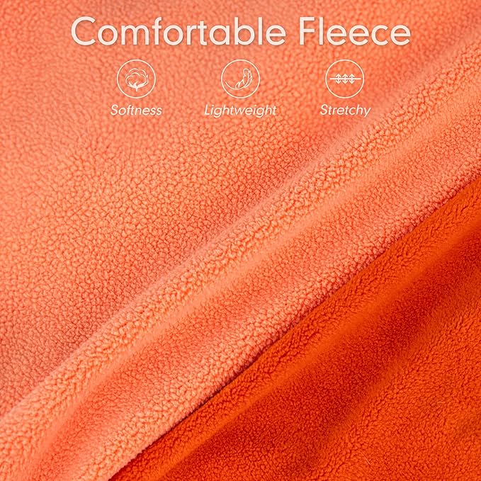 cyeollo Fleece Dog Sweater Vest, Reflective Dog Sweatshirt Pullover Doggie Jacket for Small Medium Large Dogs Clothes Boy Girl Pets, Orange & Rust Red M