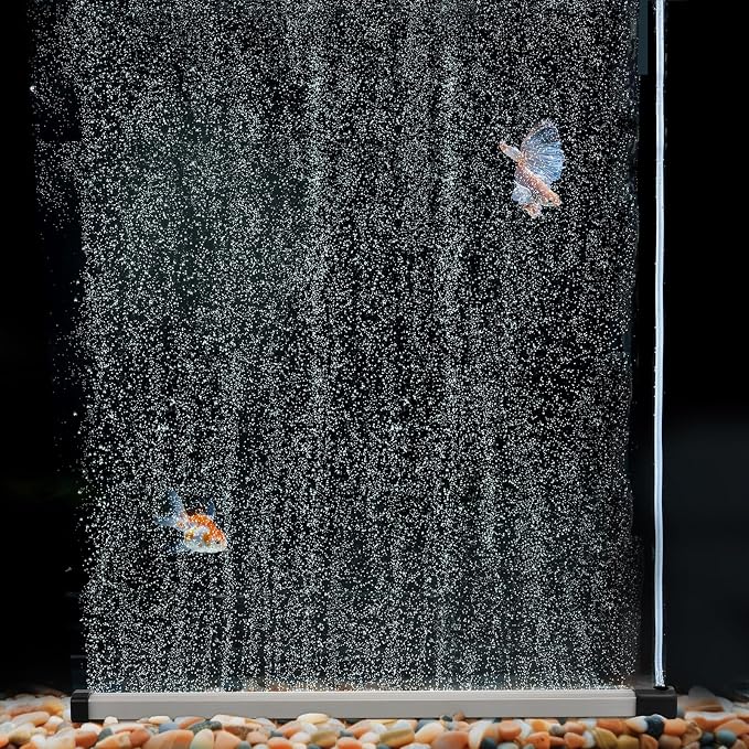 hygger Aquarium Bubble Strip, Nano Air Bubble Curtain Wall Aquarium Air Stone Kit, Quiet High Dissolved Oxygen Diffuser Fish Tank Bubbler Decorations for Freshwater Saltwater (13.8 Inch)