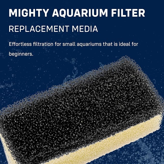 Mighty Aquarium Filter HOB Replacement Media - Replacement for Fish Tank Filters, Hang-on-Back Small Aquarium Filter, Replacement Filter Cartridge - XS MG02 Replacement Sponge, 2-Pack