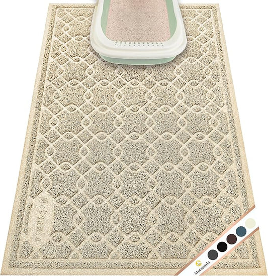 Cat Litter Box Mat, 35" x 24" Large Kitty Litter Trapping Mat Keep Floor Clean, Litter Box Mat Scatter Control, Waterproof, Easy to Clean, Durable Large Size Litter Mats for Floor