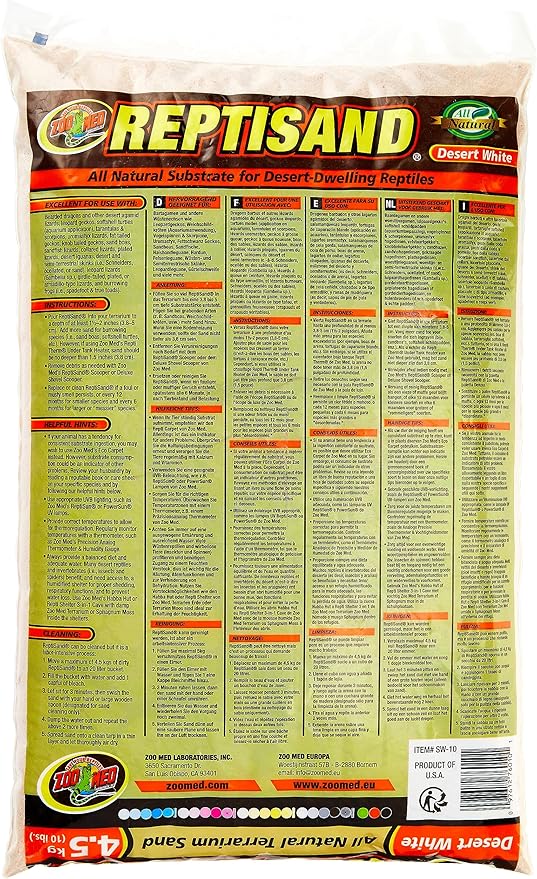 Zoo Med ReptiSand®,10 Pounds,Desert White,(Pack of 3)