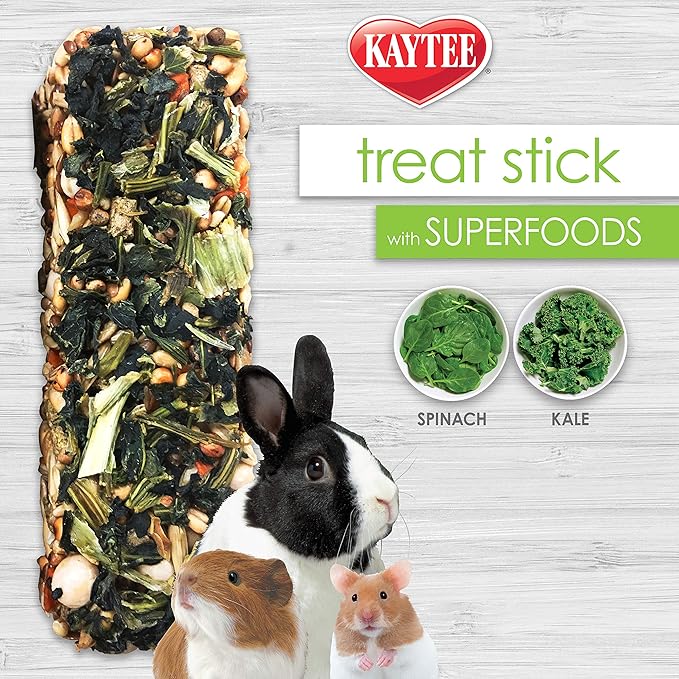 Kaytee Small Animal Treat Stick with Superfoods, Spinach & Kale, 5.5 oz (Pack of 2)