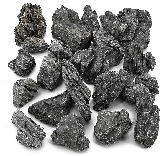Unocho Aquarium Rocks Natural Seiryu Stone 20lb Aquascaping Rocks for Fish Tank Aquarium Landscaping Decoration Paludarium Amphibian Enclosures(3-10 Inches)
